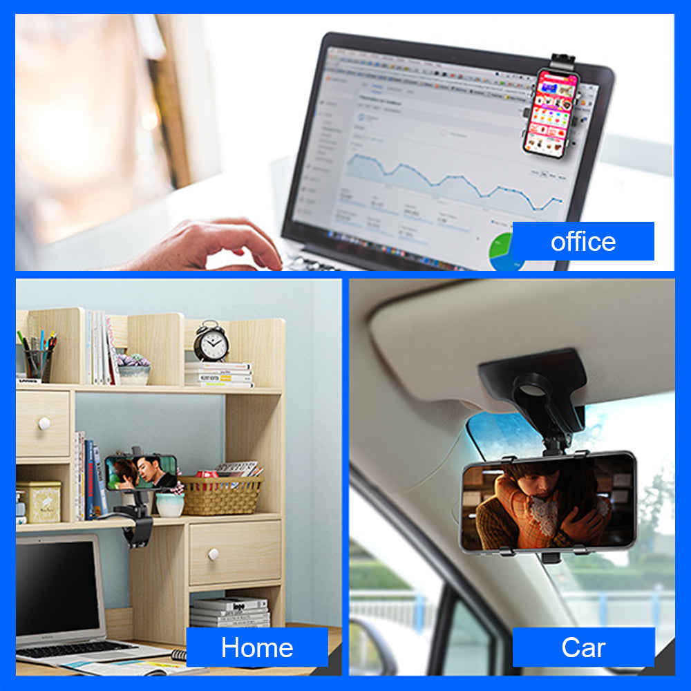 Multifunction 360 Degree Rotation Car Mount Clip Type Desktop Folding Car Phone Holder