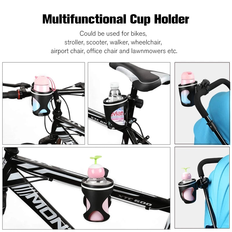 2 in 1 Bicycle Stroller Bike Handlebar Mount MTB Cage Water Bottle Cup Holder Mobile Phone Holder