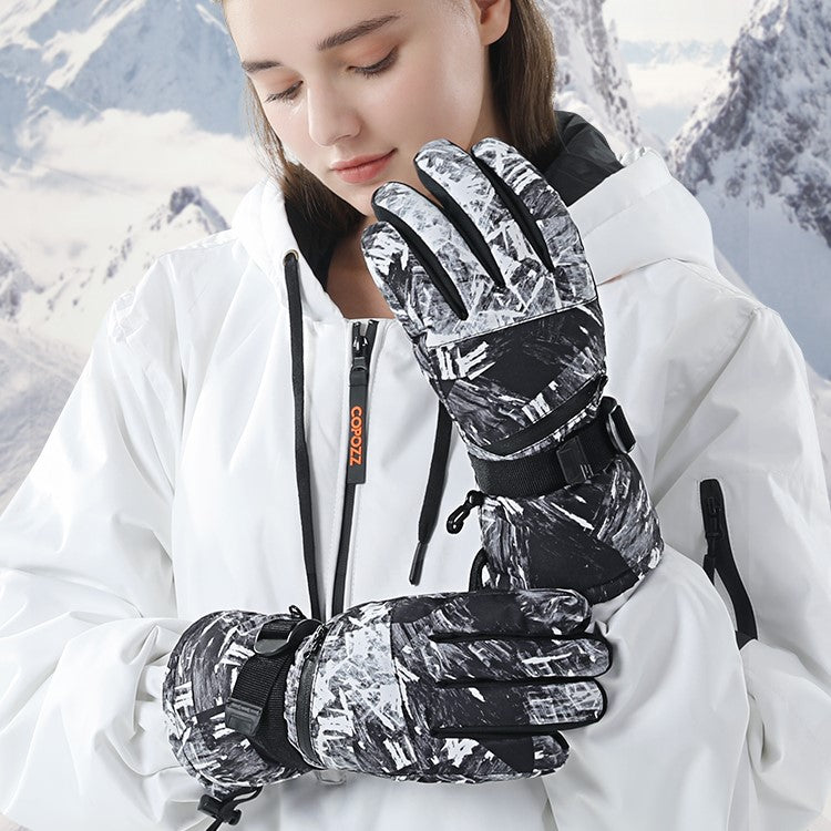 Windproof Waterproof Thick Velvet Winter Sports Outdoor Warm Ski Gloves