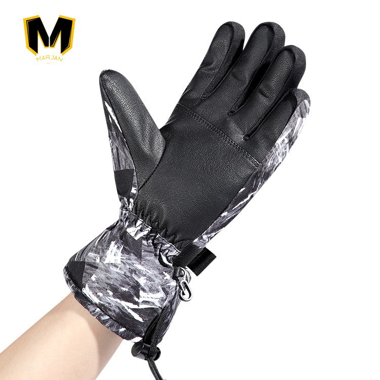 Windproof Waterproof Thick Velvet Winter Sports Outdoor Warm Ski Gloves