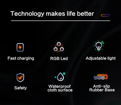 Wireless Charging RGB LED Gaming Mouse Pad - marjan nyc inc